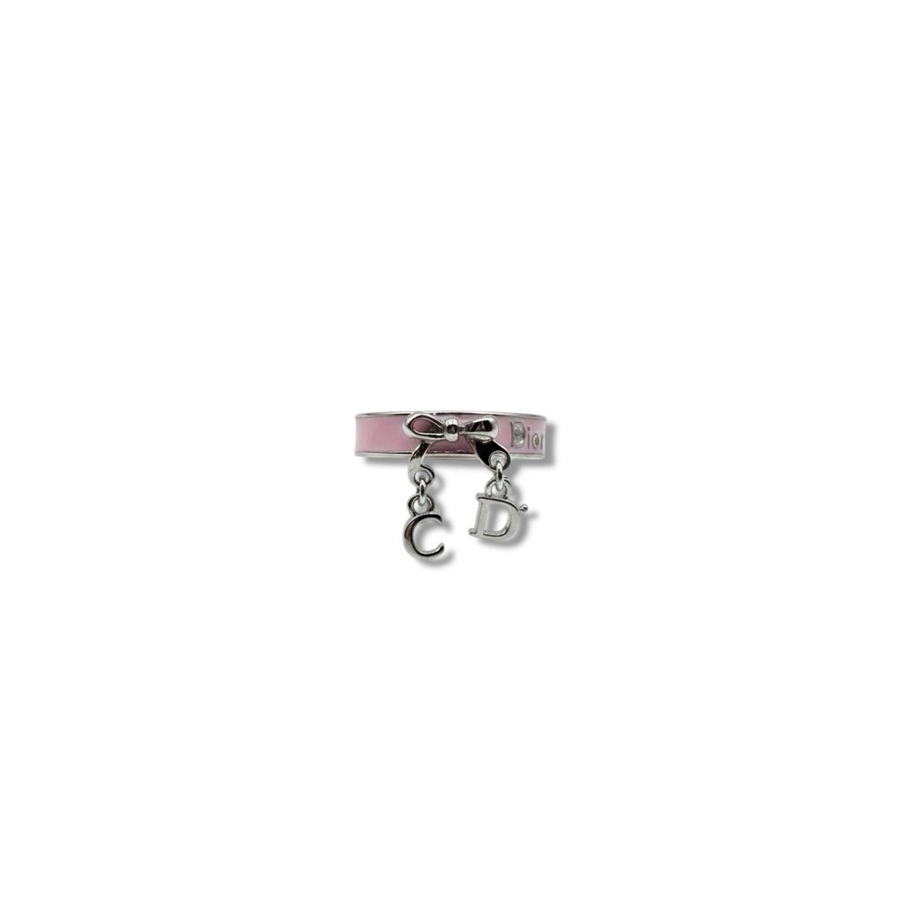 Christian Dior Pink Enamel Charm Ring